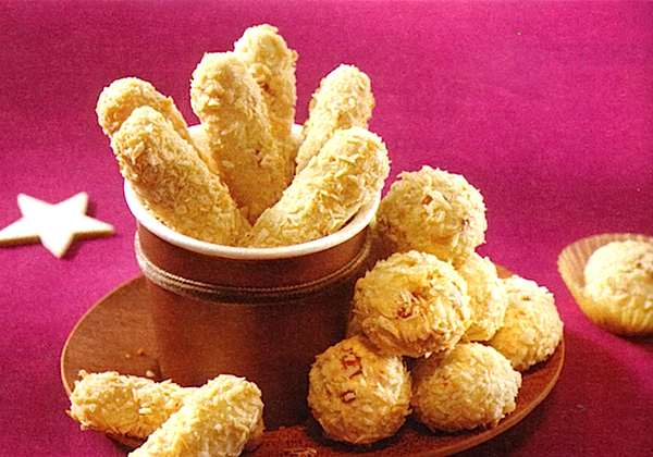 German Christmas Cookies Coconut Rolls • Best German Recipes