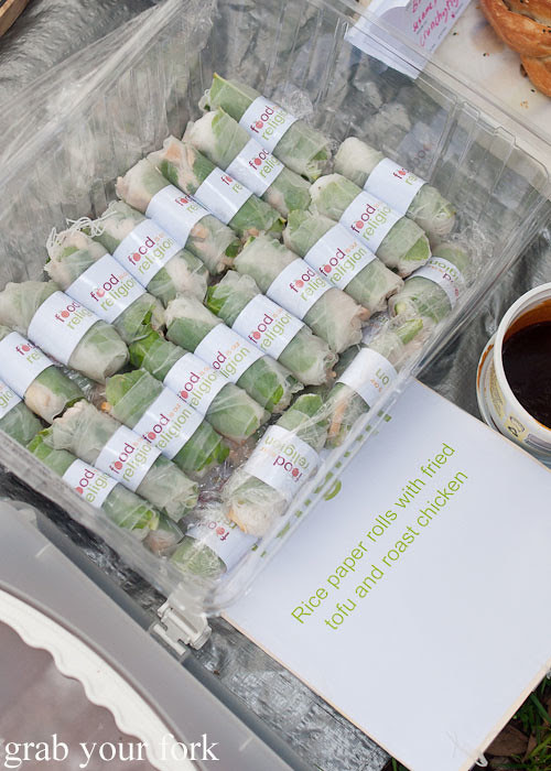 Rice paper rolls by Food is Our Religion at the Sydney Food Bloggers Christmas Picnic 2013