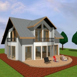 Casa poate fi construita integral din lemn sau partea inferioara 