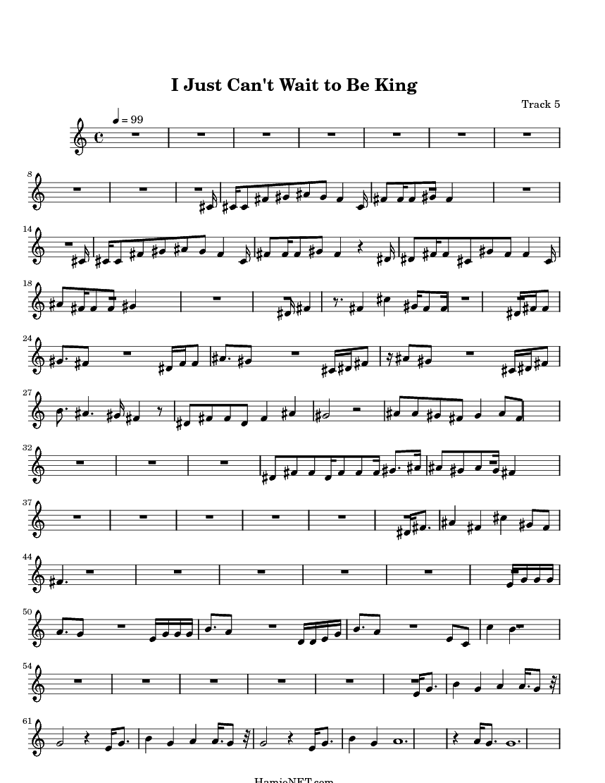 I Just Can T Wait To Be King Sheet Music I Just Can T Wait To Be King Score Hamienet Com