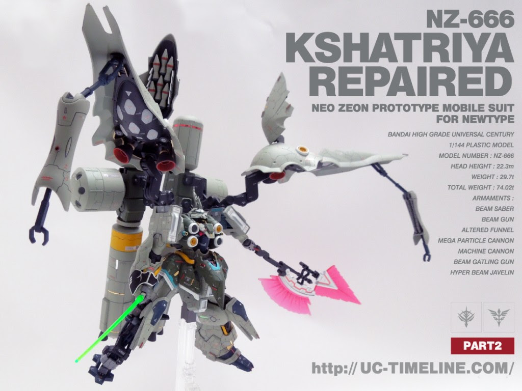 マリーダ クルス ここまでです Nz 666クシャトリヤ リペアード完成報告 後編 Uc Timeline ガンプラ好きだけど難しいことは出来ない