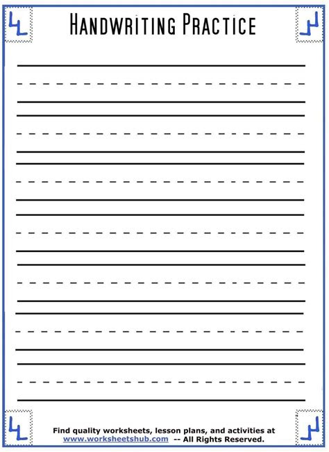  kindergarten blank writing worksheets