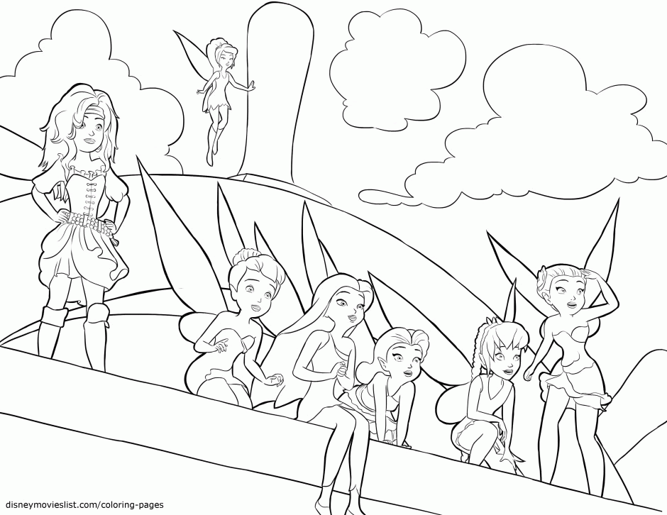 tinkerbell and friends christmas coloring pages  clip art