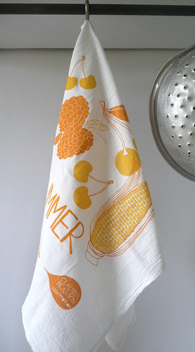 Summer tea towel hanging