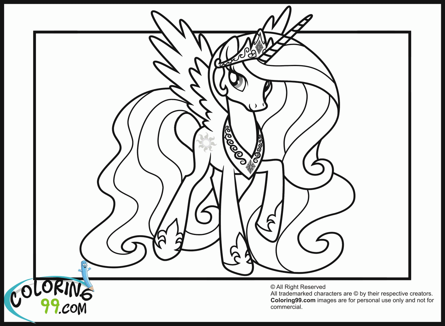 Gambar Princess Celestia Coloring Page Home Pony Pages ...
