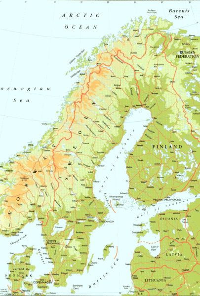 Map Of Sweden And Finland. Map of Sweden and surrounding