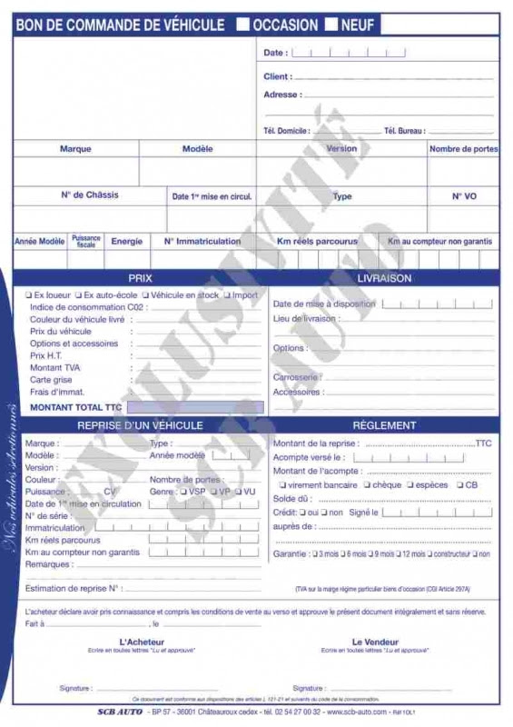 Modele gratuit bon de commande - Modele de lettre type