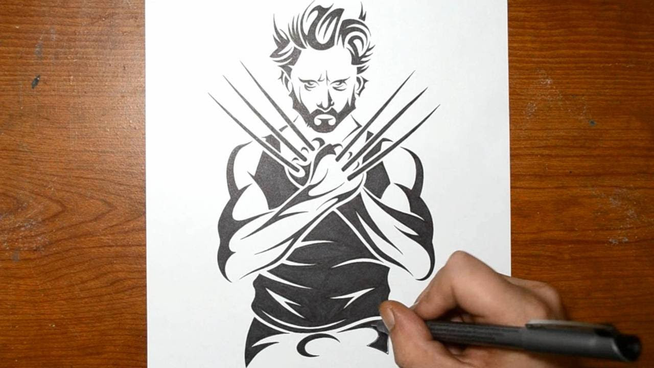 Drawing Wolverine in a Tribal Tattoo Design Style YouTube Drawing Wolverine in a Tribal Tattoo Design Style YouTube