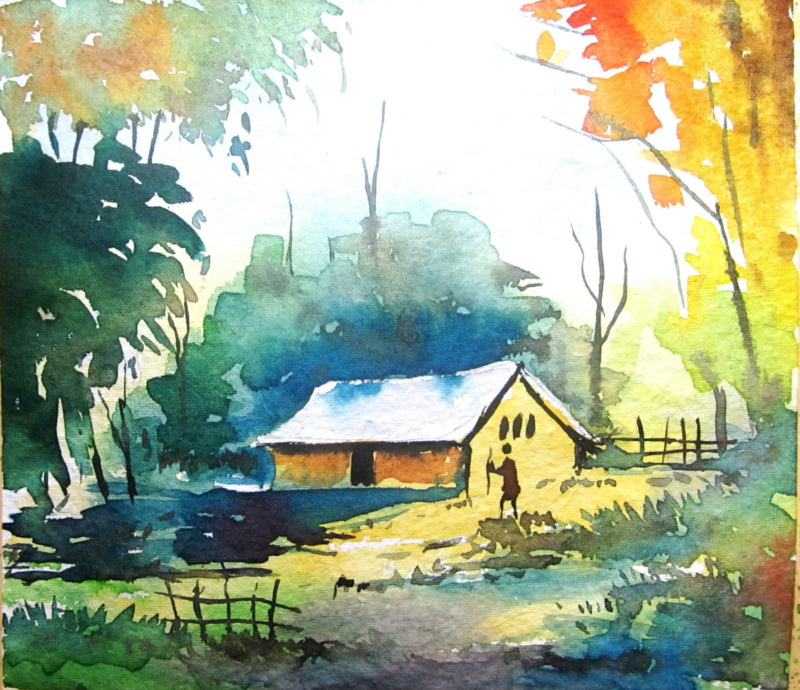Nature Watercolor Nature Easy Painting Ideas For Kids Healthy Care
