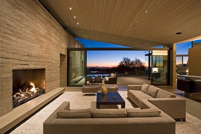 Living Ideas sight chimney sand color furniture