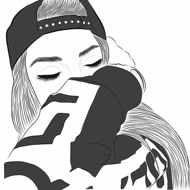 Swag Girl Noir Et Blanc Dessin
