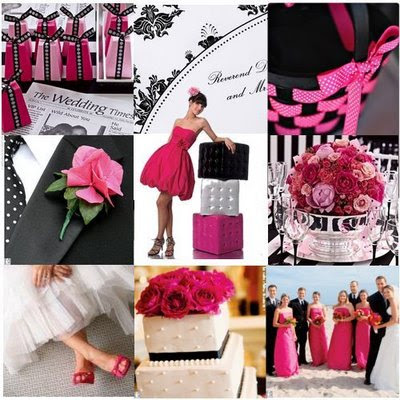 black and hot pink wedding ideas