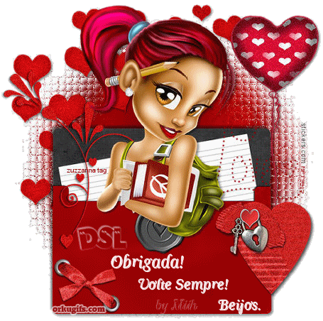 Obrigada! Volte sempre! Beijos - Recados e Imagens para orkut, facebook, tumblr e hi5
