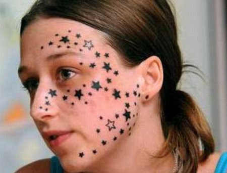 star face Kimberley Vlaminck Girl Gets 56 Star Tattoos On Her Face.
