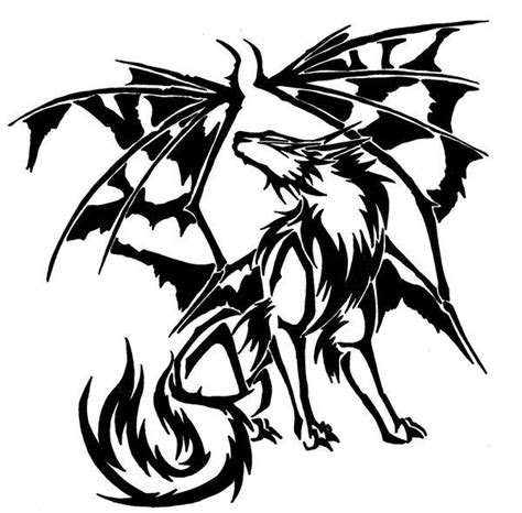 tribal demon wolf great tattoos  stuff pinterest