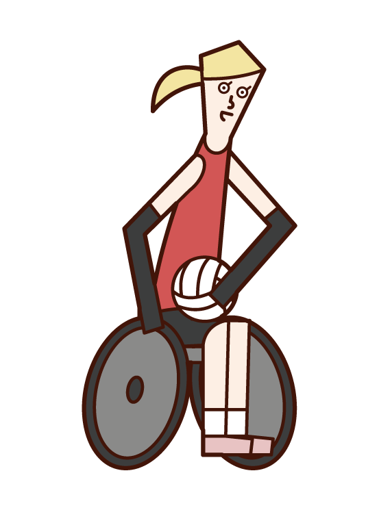 車椅子ラグビーの選手 女性 のイラスト フリーイラスト素材 Kukukeke ククケケ