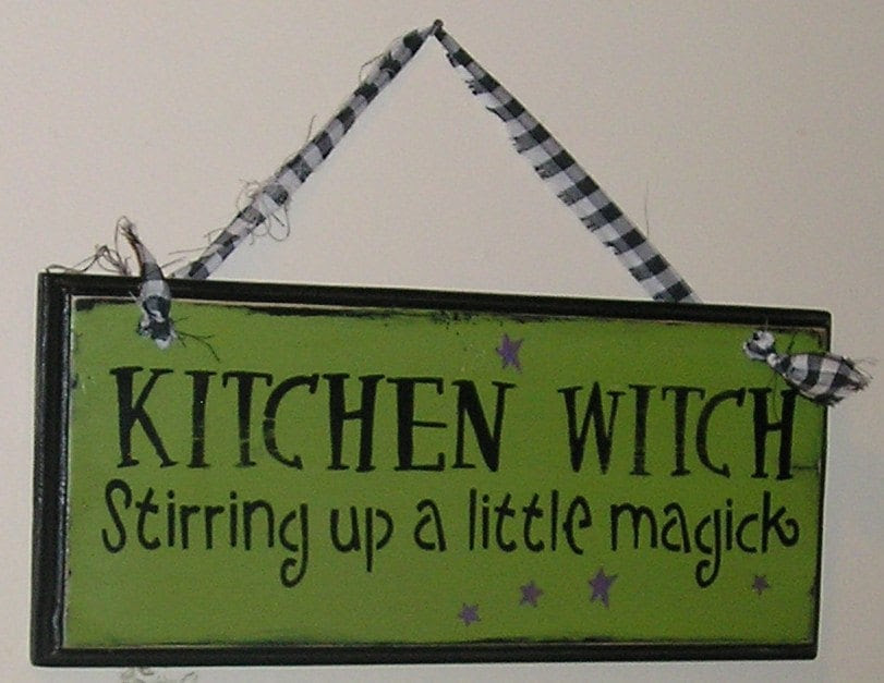 Kitchen Witch Sign/Wiccan/Halloween by TheGingerbreadShoppe