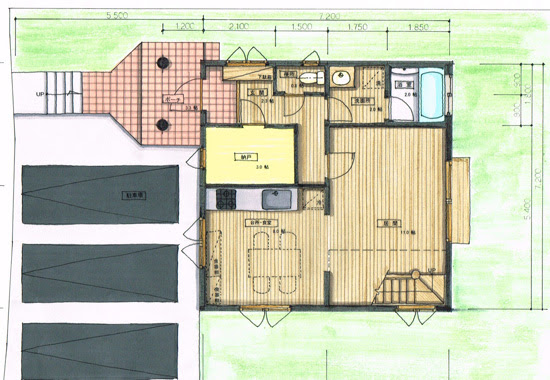 玄関ポーチと間取り 間取り