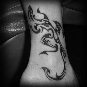 Lizard tribal - chest tattoo