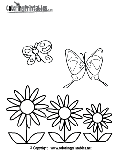 Spring Coloring Pages on Spring Butterflies Coloring Page