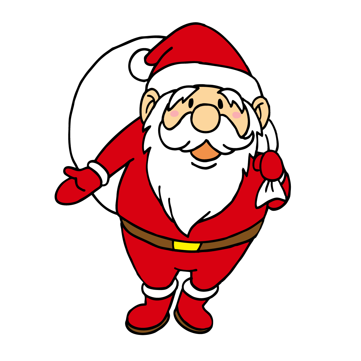 メリークリスマスのサンタクロース フリーイラスト 無料イラスト配布サイトマンガトップ