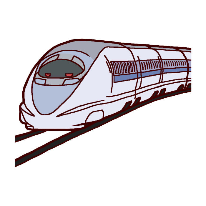 新幹線1 カラー 乗り物7 乗り物 建物 無料イラスト素材