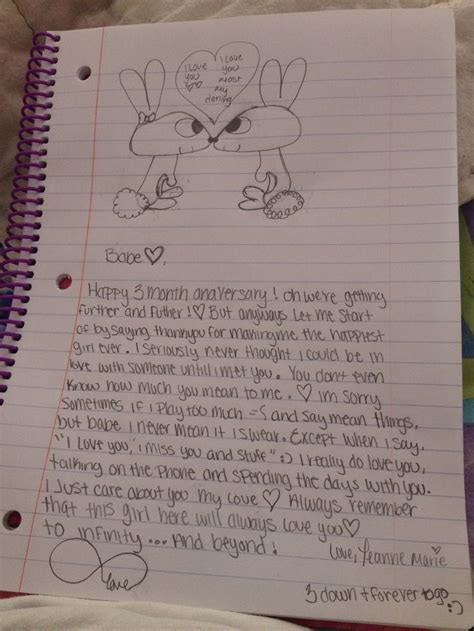 cute love letter  wrote    boyfriend