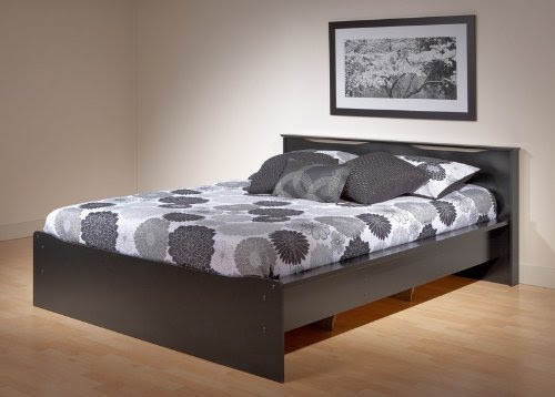 Coal Harbor Double Platform Bed with Headboard (Black) (31.5