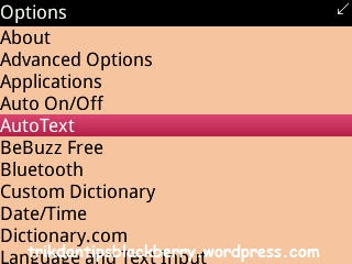 Simbol Auto Text BlackBerry