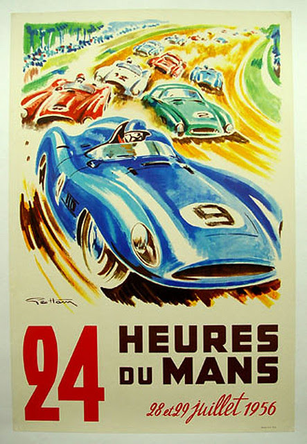 020-24 horas du Mans 1956-© 2010 Vintage Auto Posters. All Rights Reserved