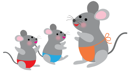 ネズミの親子 ふでこや 無料イラスト