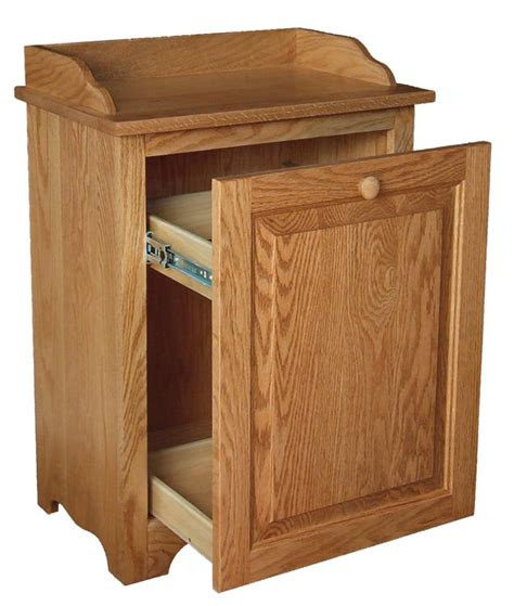 wood slideout kitchen trash  bin