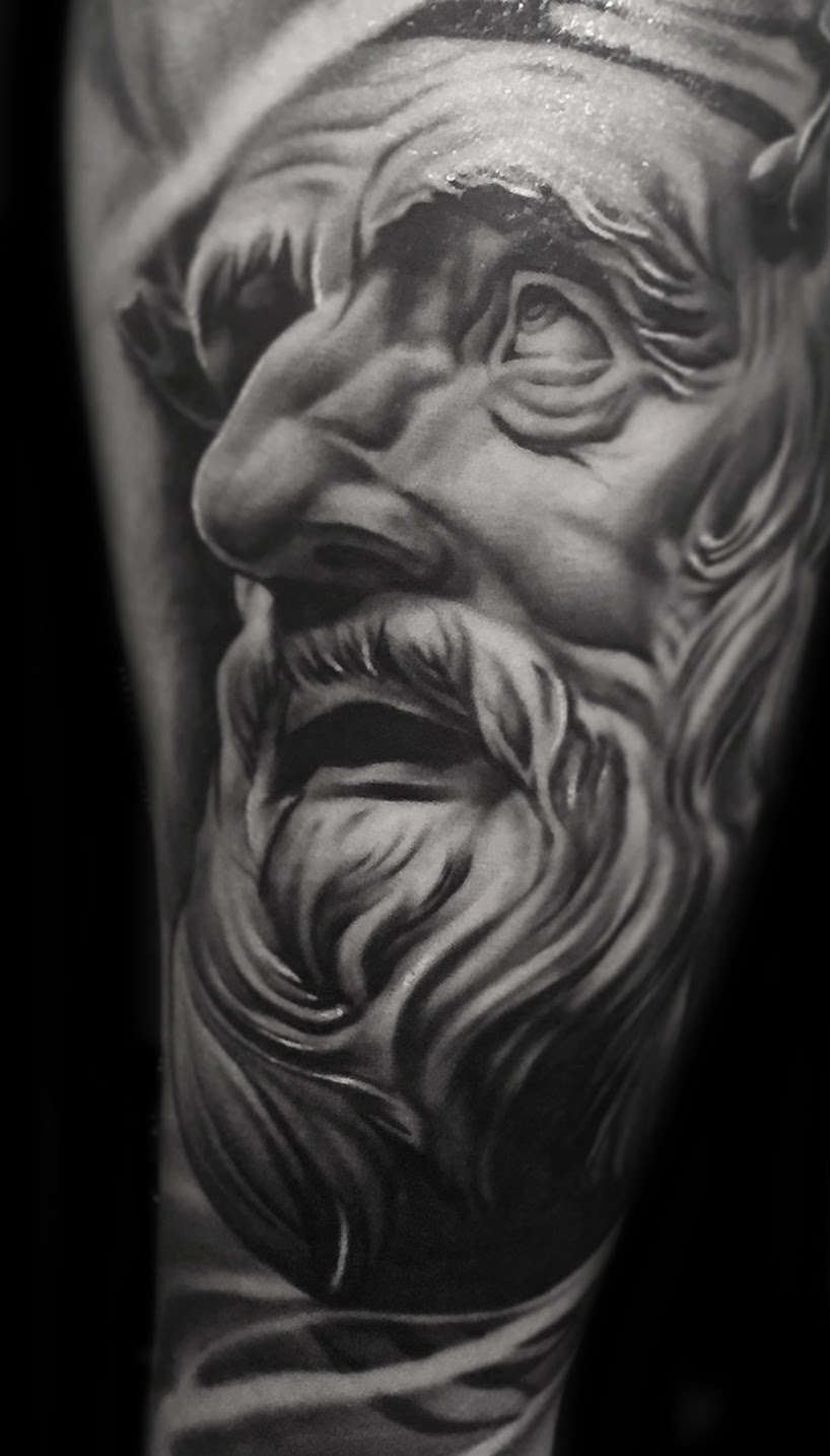 best black grey tattoo Austin tx portrait realism 3d best