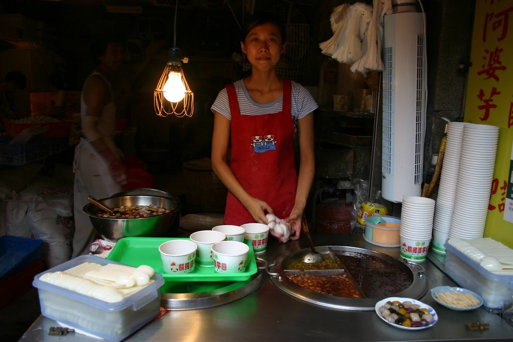Taro ball food stall