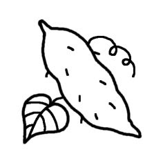 サツマイモ 野菜 食材 ミニカット 無料 白黒イラスト素材