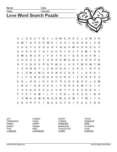 Whenever you are asked to find smaller words contained within a larger one, you are looking for incomplete or subliminal anagrams. love word search puzzle free printable