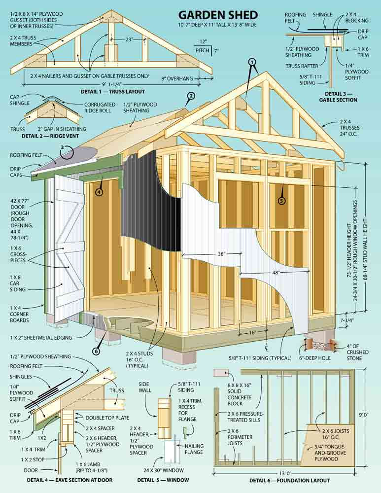 Shed Plan Designs: Building a Wooden Storage Shed | Shed Blueprints