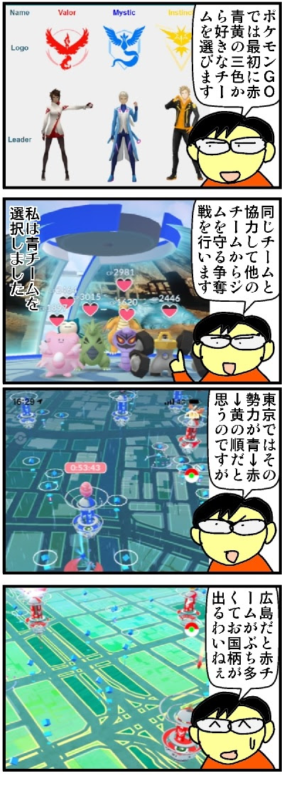 第５６０話 ポケモンgoのチームカラー Itネタの4コマ漫画 It向上委員会 有江が発信中