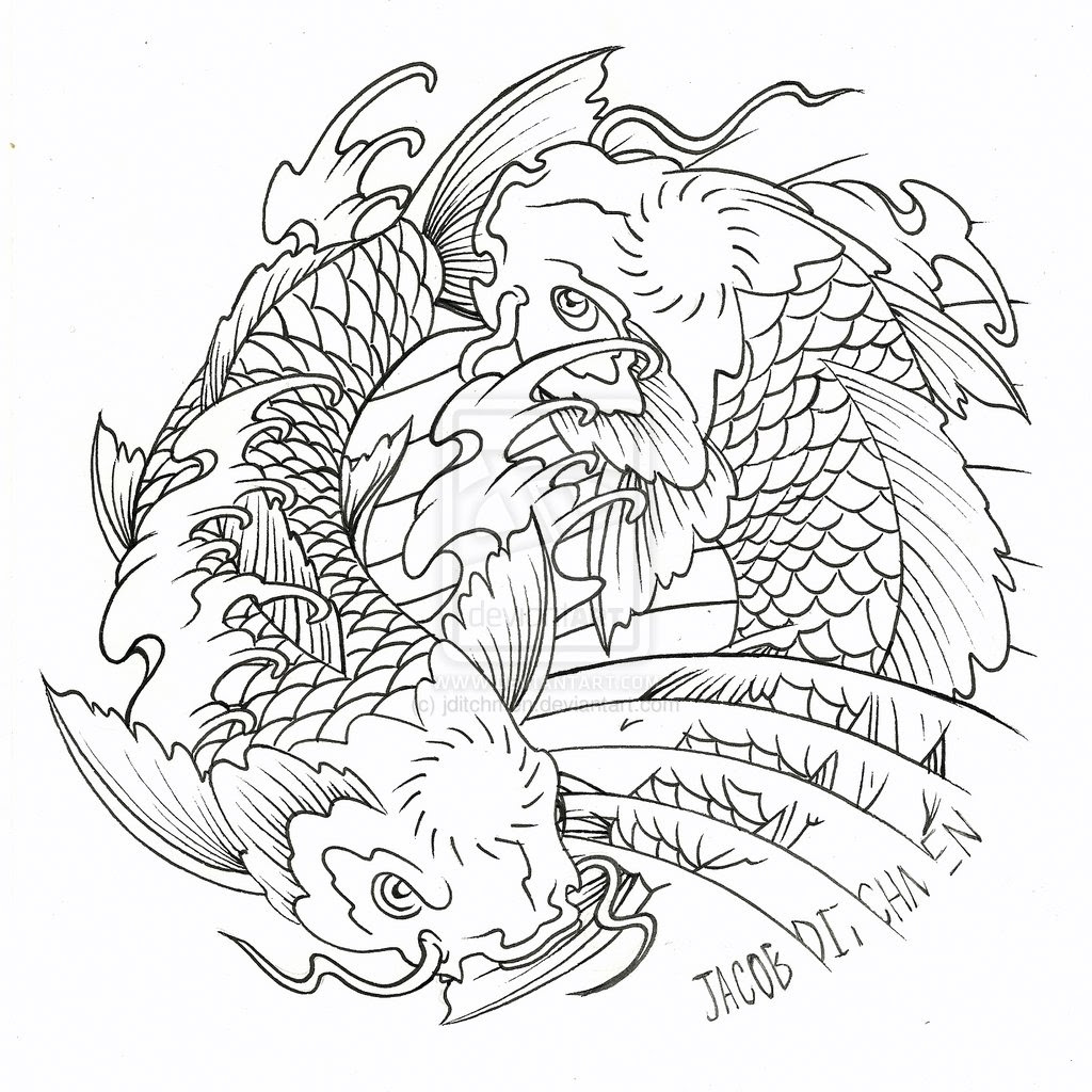 Koi fish coloring pages to download and print for free