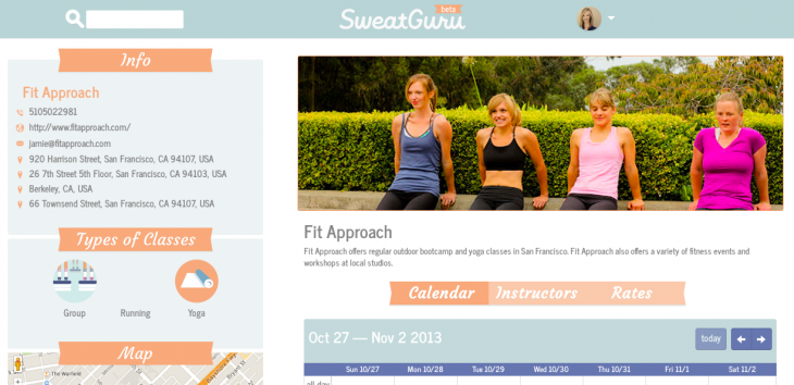 SweatGuru studio profile 730x354 SweatGuru: An easy way to search, book and list fitness classes online
