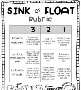 Free Download sink and float kindergarten rubric Kindle Deals PDF