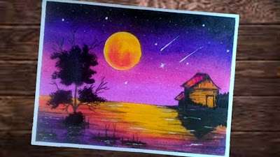 Lukisan Pemandangan Malam Hari Di Langit