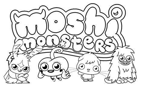 printable moshi monster coloring pages  kids