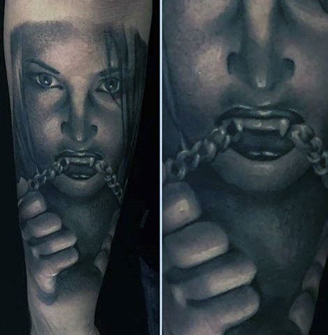 scariest vampire tattoos ideas designs