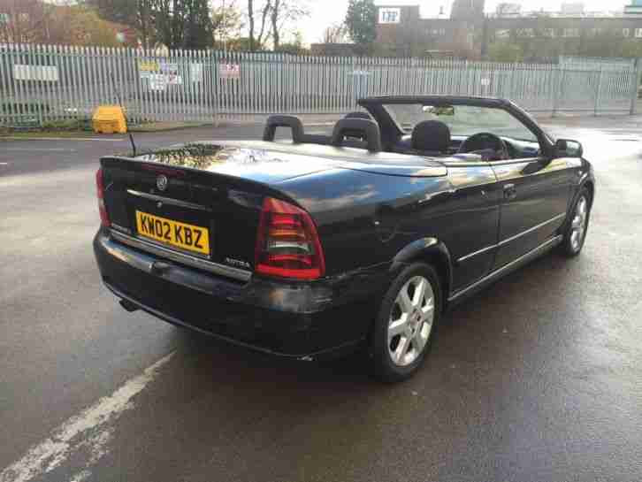 2002 VAUXHALL ASTRA COUPE CONVERTIBLE BLACK 1.6 16V MAY 