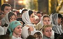 На Рождественском богослужении в Спасо-Преображенском соборе.