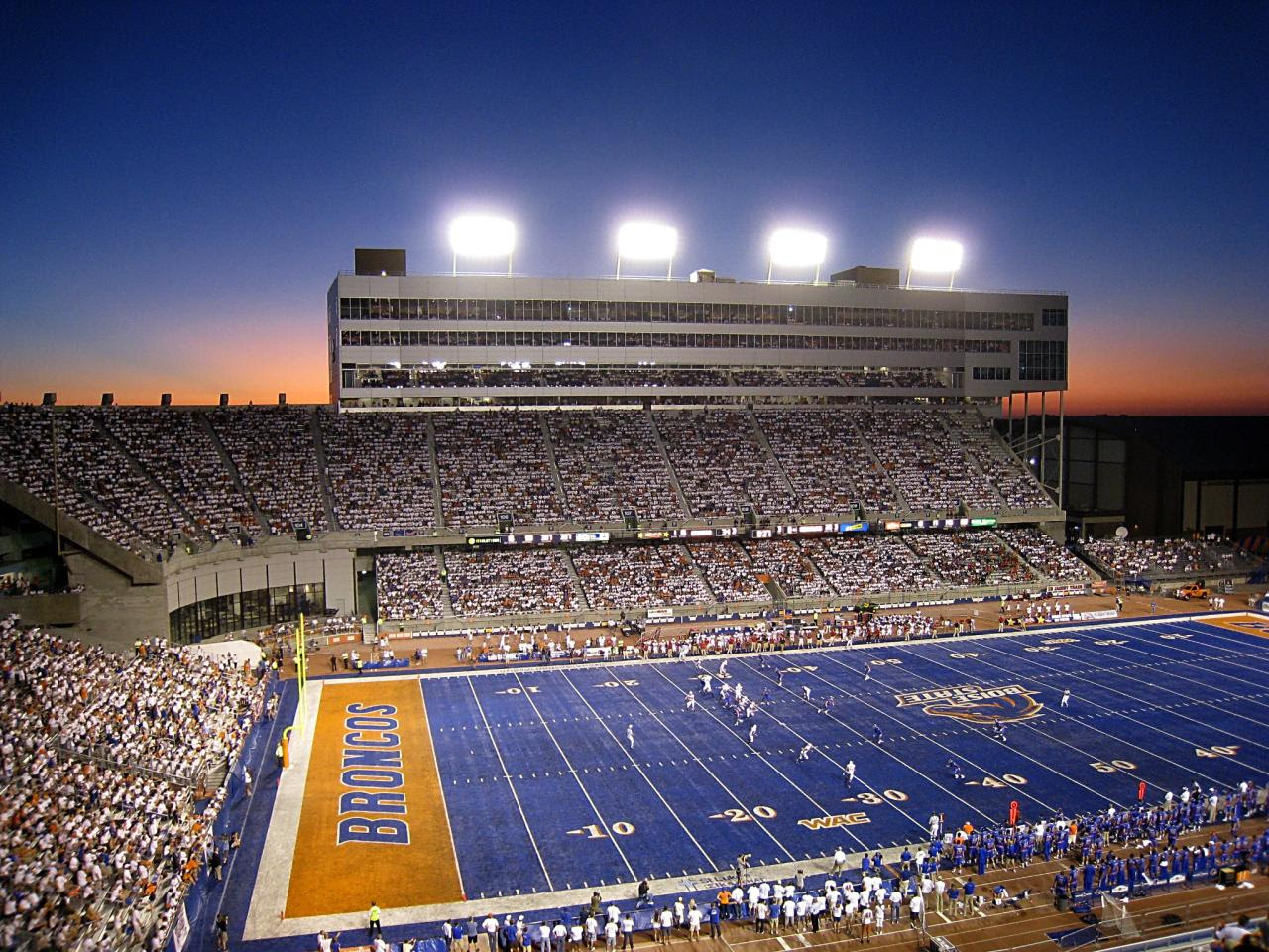 Boise State Sunset over Bronco Stadium - a photo on Flickriver