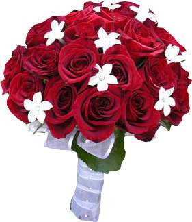Red wedding flowers