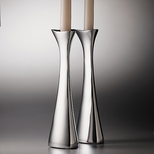 Nambe Tri-Corner Candlesticks - contemporary - candles and candle 