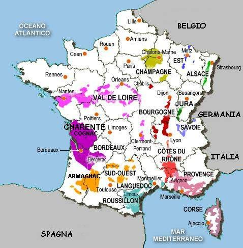 Cartina Vinicola Della Francia